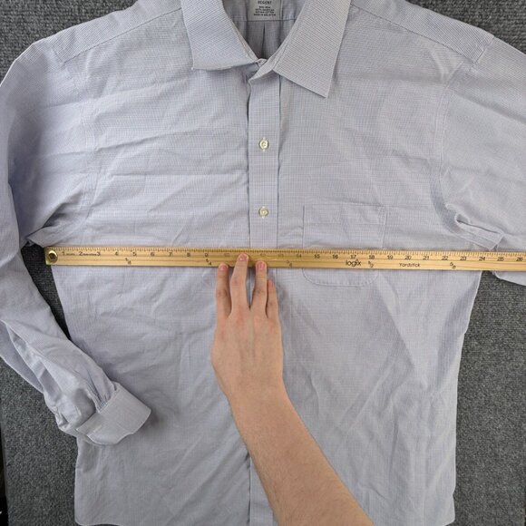 Brooks Brothers Orange Blue Check Non Iron Button Up Long Sleeve 17 34 Regent - Picture 5 of 13